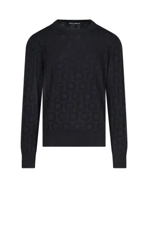 Dolce & Gabbana Logo Motif Jacquard Sweater