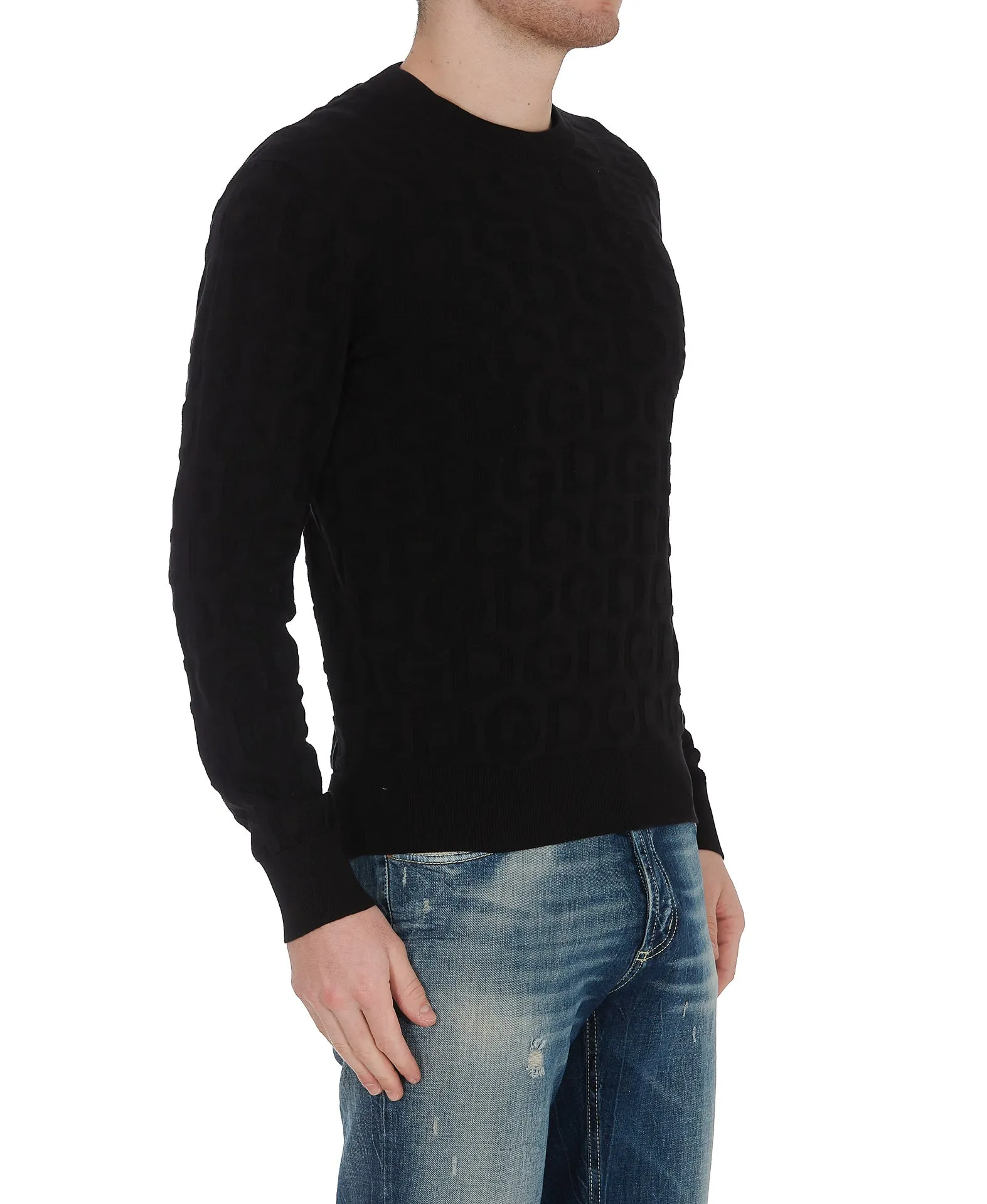 Dolce & Gabbana Logo Motif Jacquard Sweater