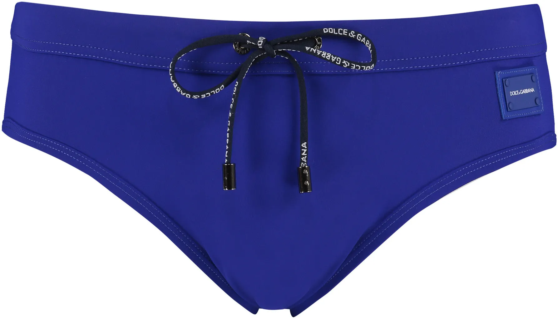 Dolce & Gabbana Logo Patch Drawstring Swimming Trunks