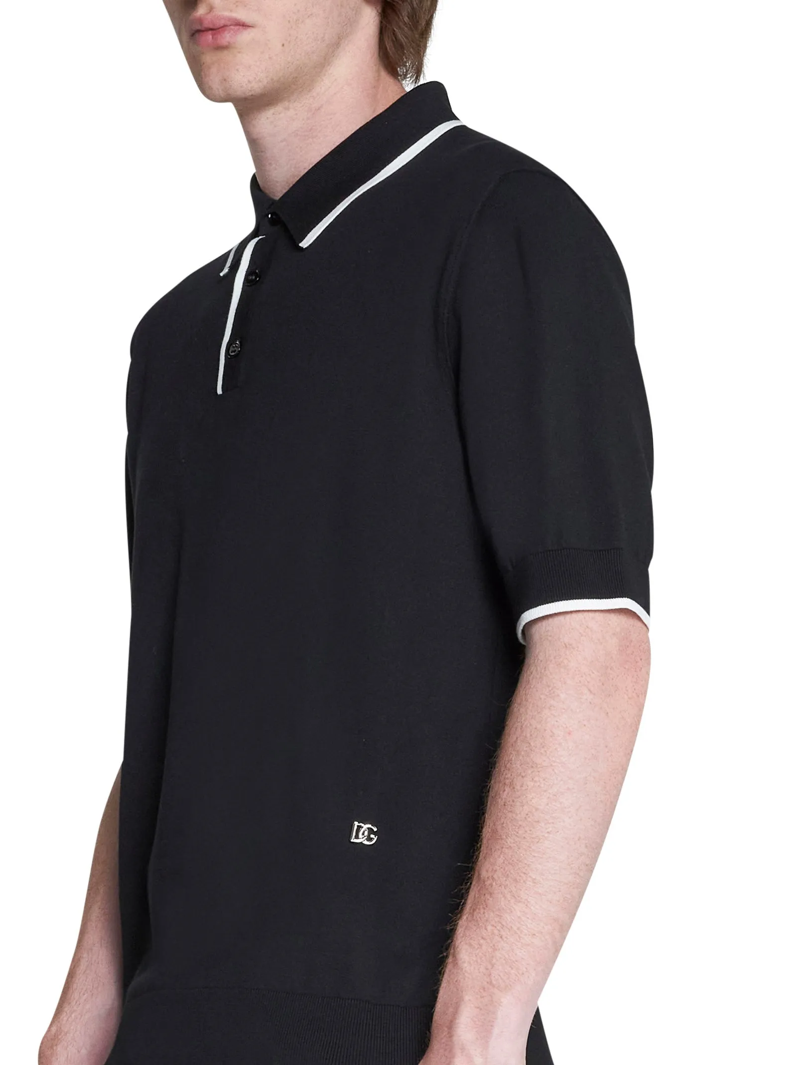 Dolce & Gabbana Logo Plaque Short-Sleeved Polo Shirt