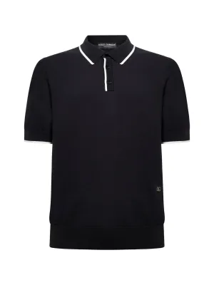 Dolce & Gabbana Logo Plaque Short-Sleeved Polo Shirt