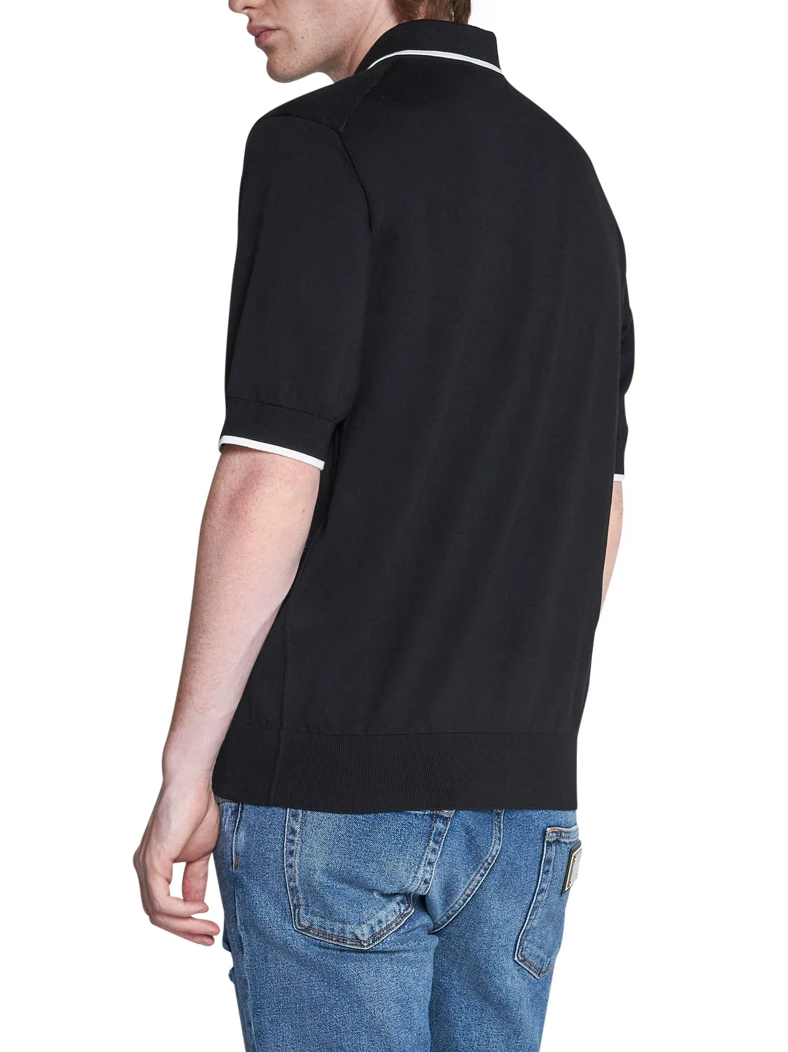 Dolce & Gabbana Logo Plaque Short-Sleeved Polo Shirt