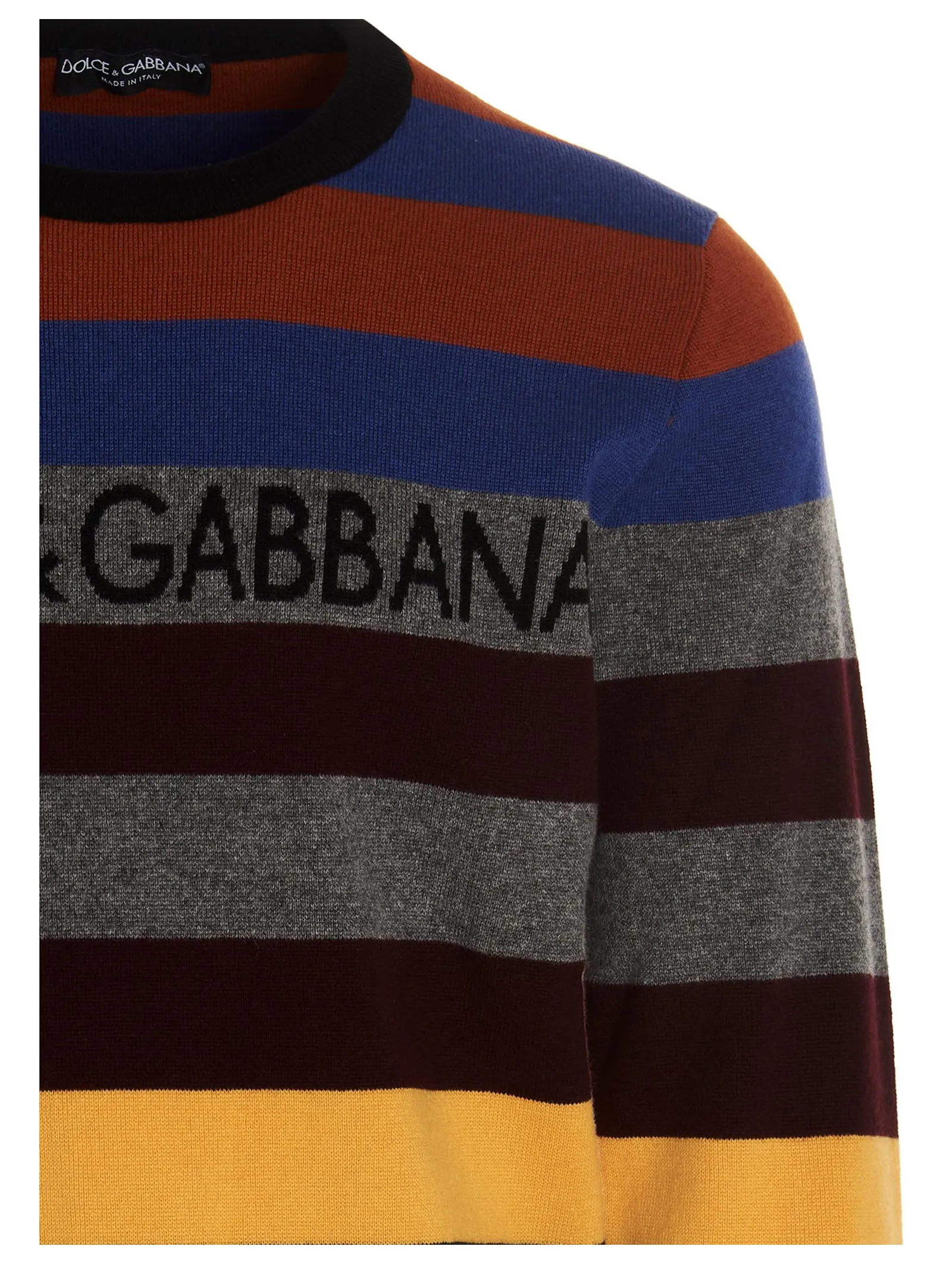 Dolce & Gabbana Logo Striped Knit Sweater