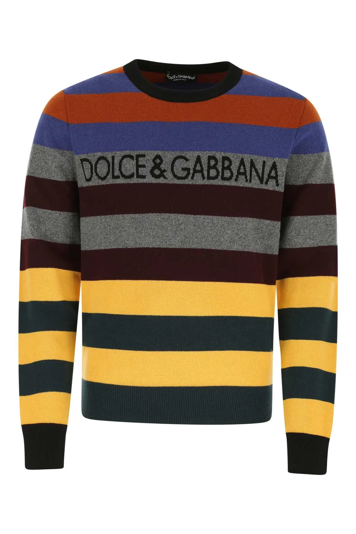 Dolce & Gabbana Logo Striped Knit Sweater