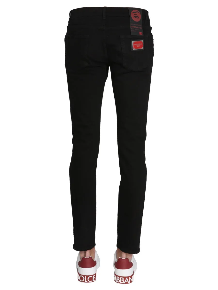 Dolce & Gabbana Low-Rise Distressed Skinny Jeans