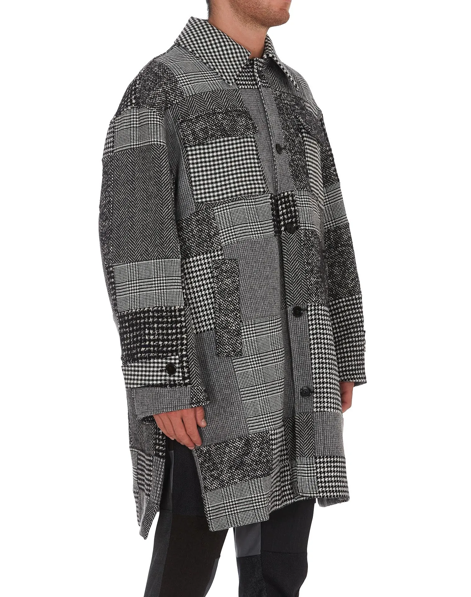Dolce & Gabbana Patchwork Buttoned Coat