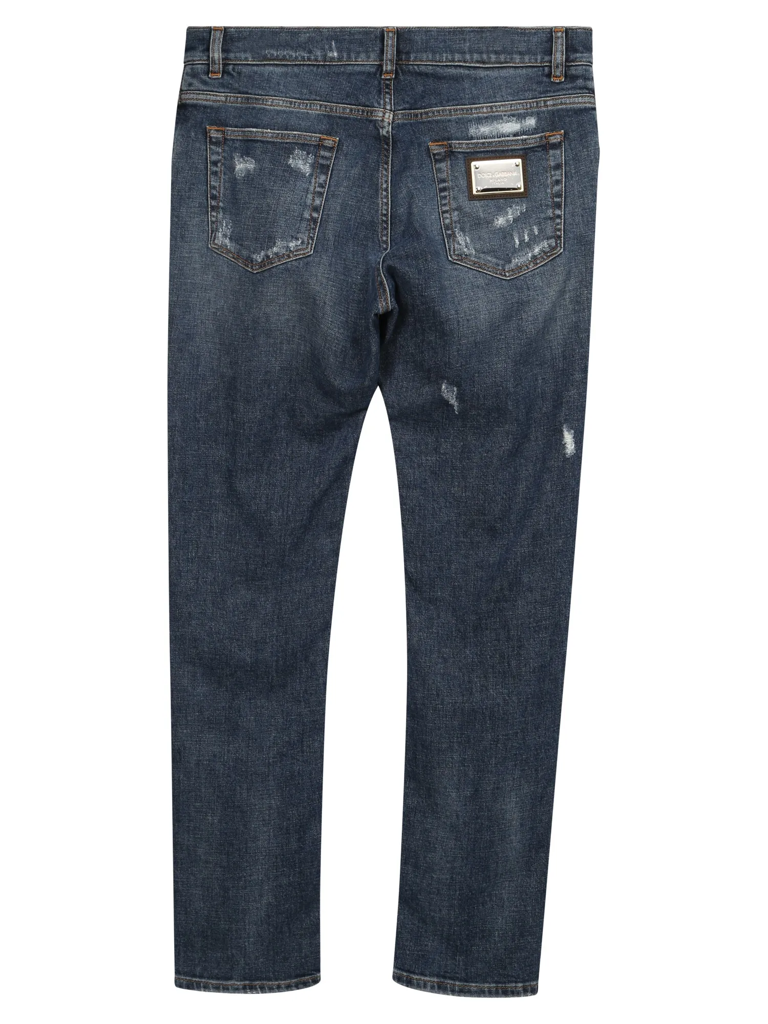 Dolce & Gabbana Repaired Rips Slim-Fit Stretch Jeans