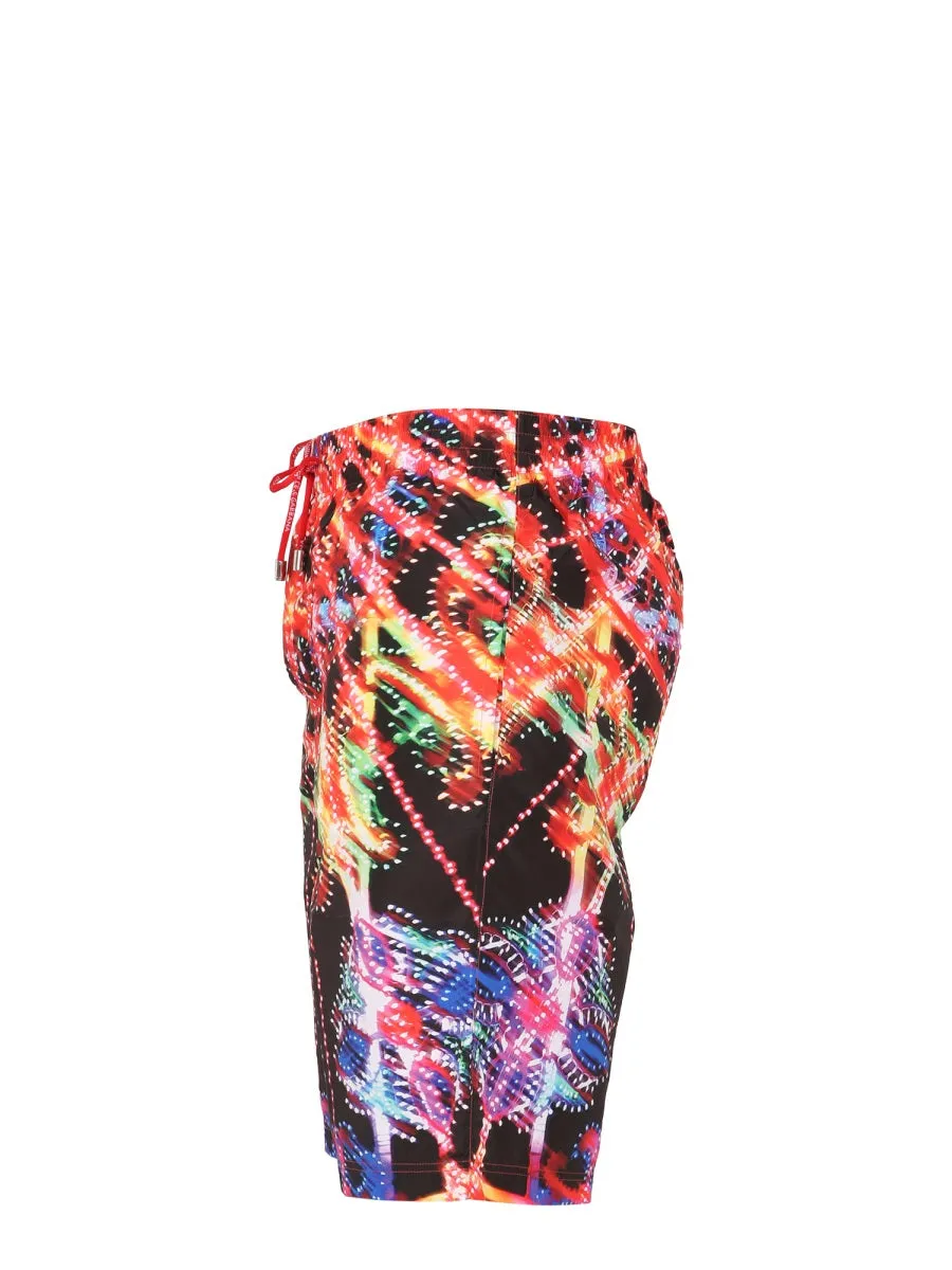 Dolce Gabbana Graphic Print Drawstring Swimming Shorts