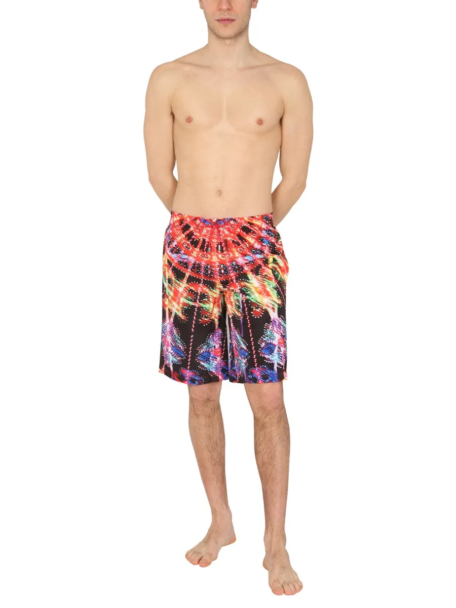 Dolce Gabbana Graphic Print Drawstring Swimming Shorts