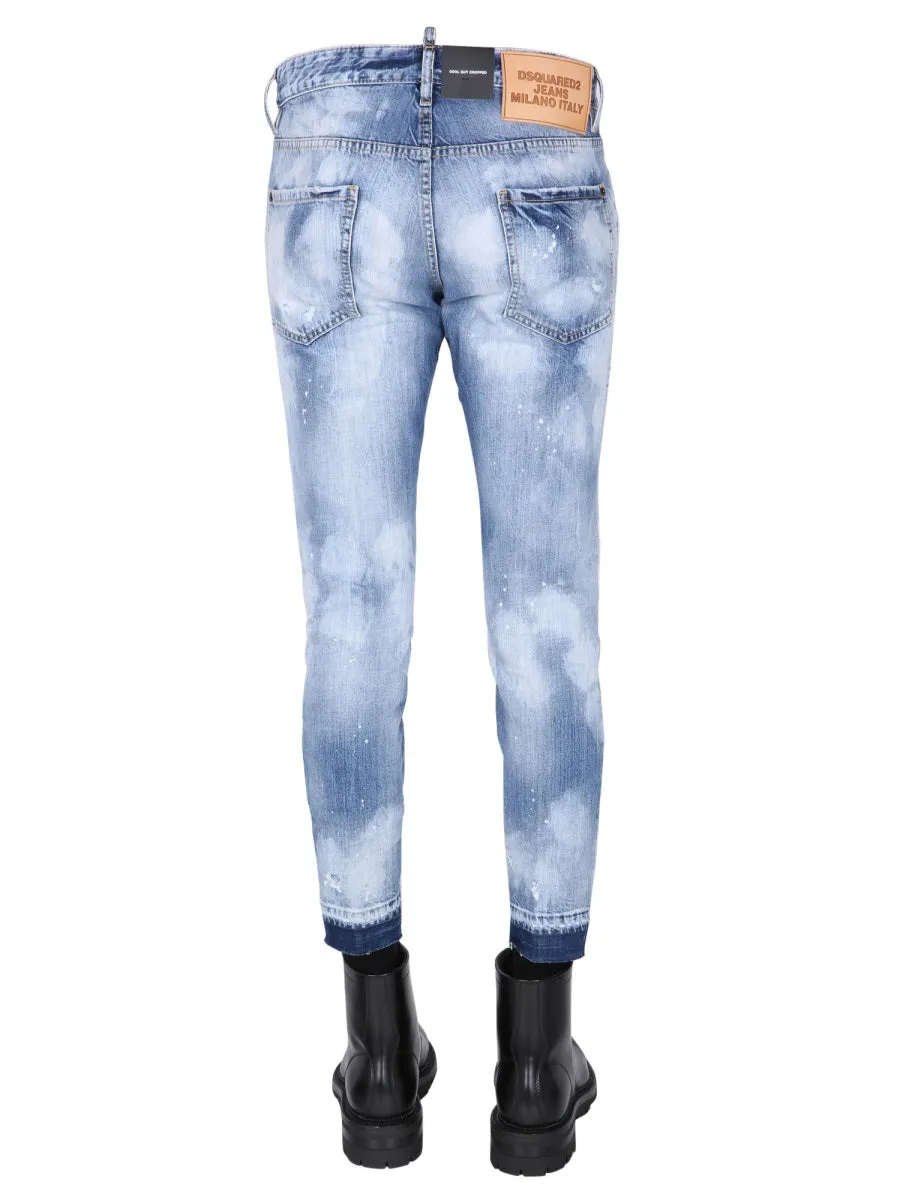 Dsquared2 Bleach Effect Cropped Jeans