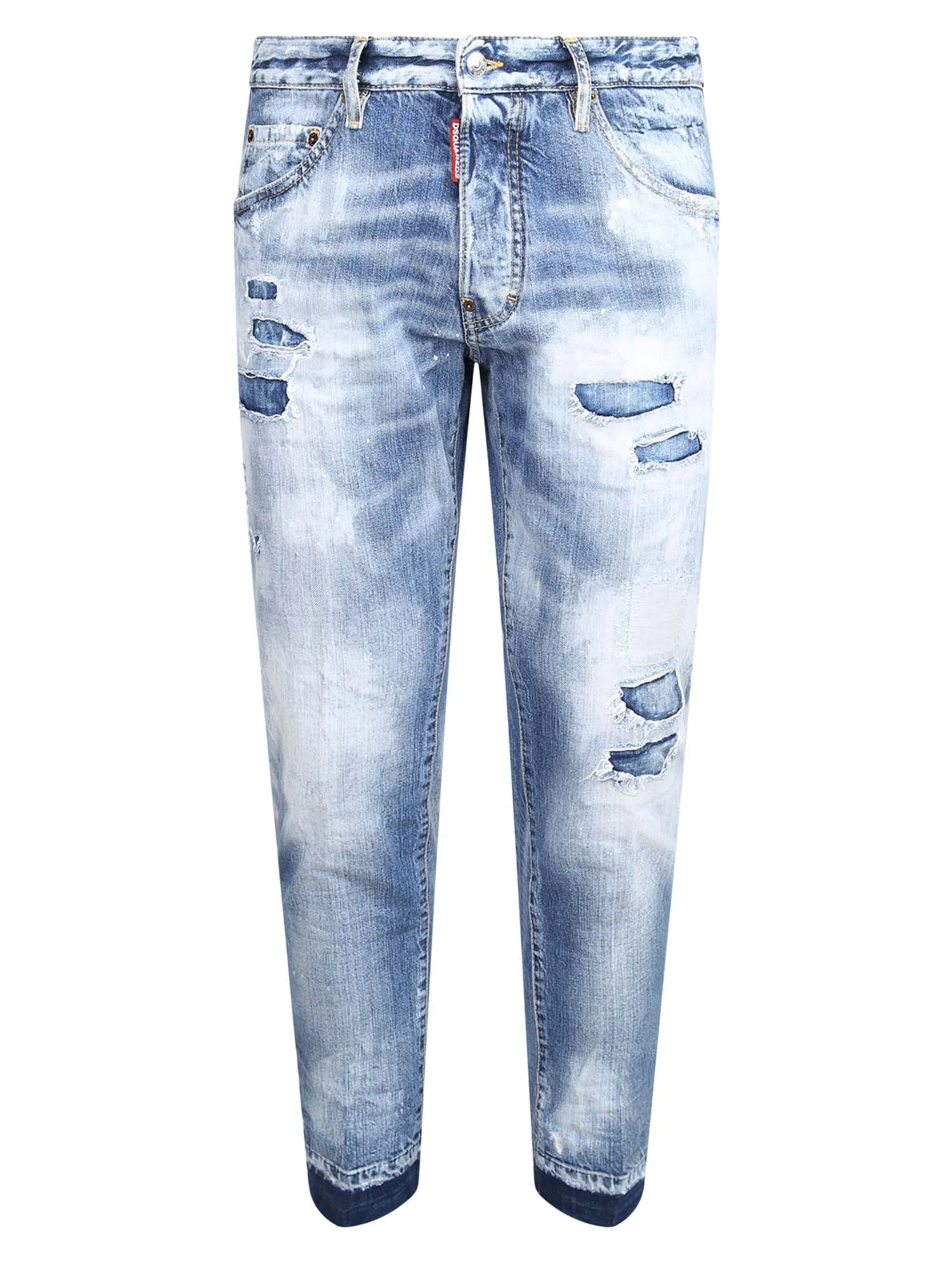 Dsquared2 Bleach Effect Cropped Jeans