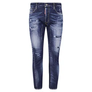 Dsquared2 Distressed Logo Patch Skinny Jeans