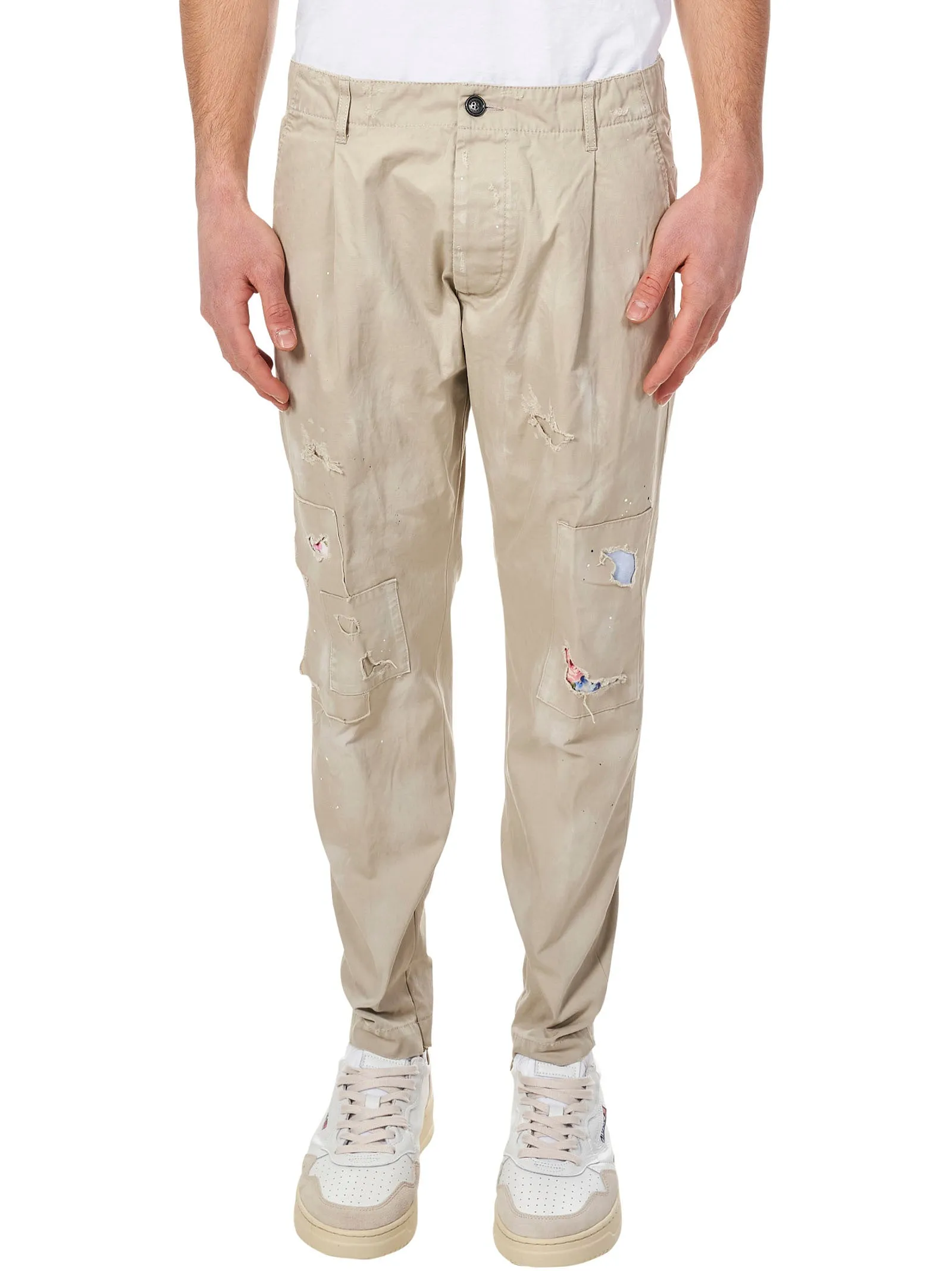 Dsquared2 Distressed Mid-Rise Tapered Pants