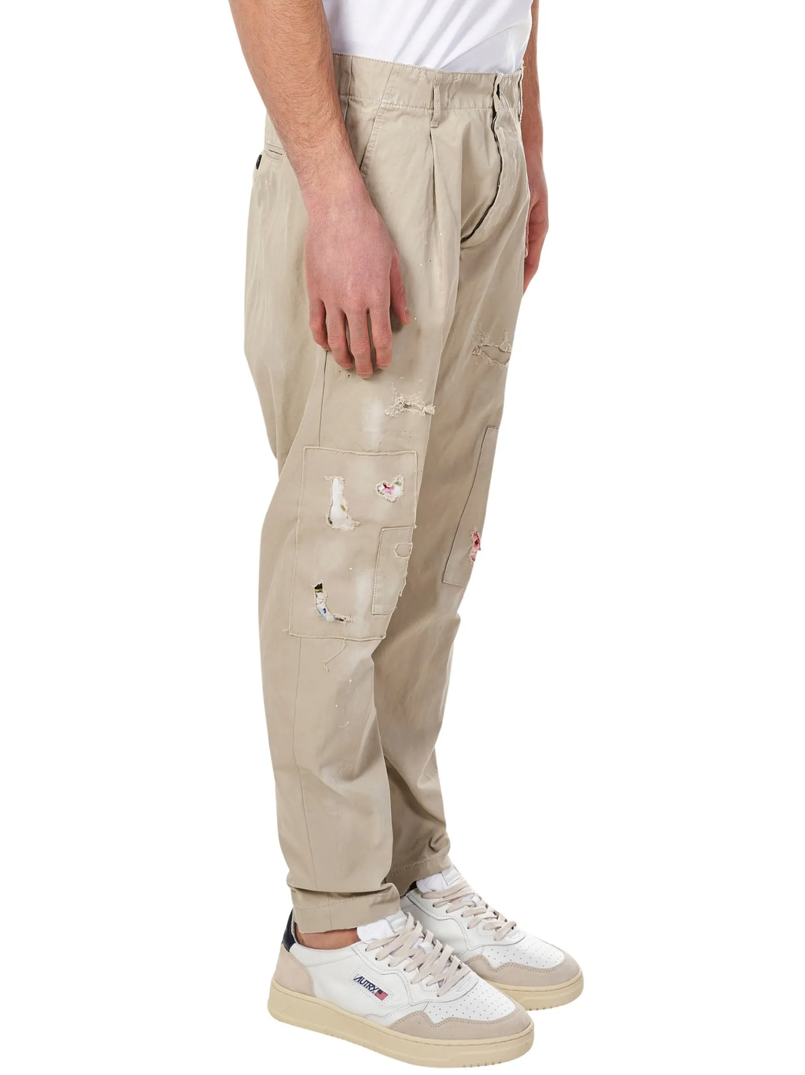 Dsquared2 Distressed Mid-Rise Tapered Pants