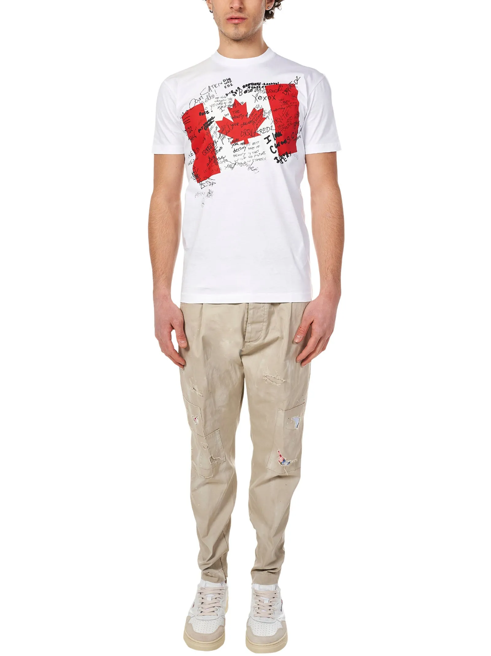 Dsquared2 Distressed Mid-Rise Tapered Pants