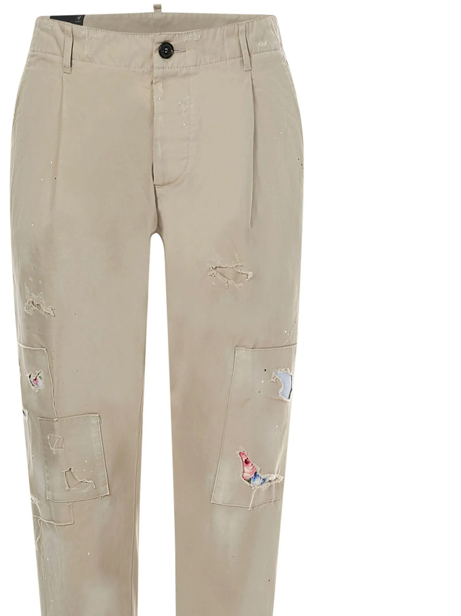 Dsquared2 Distressed Mid-Rise Tapered Pants