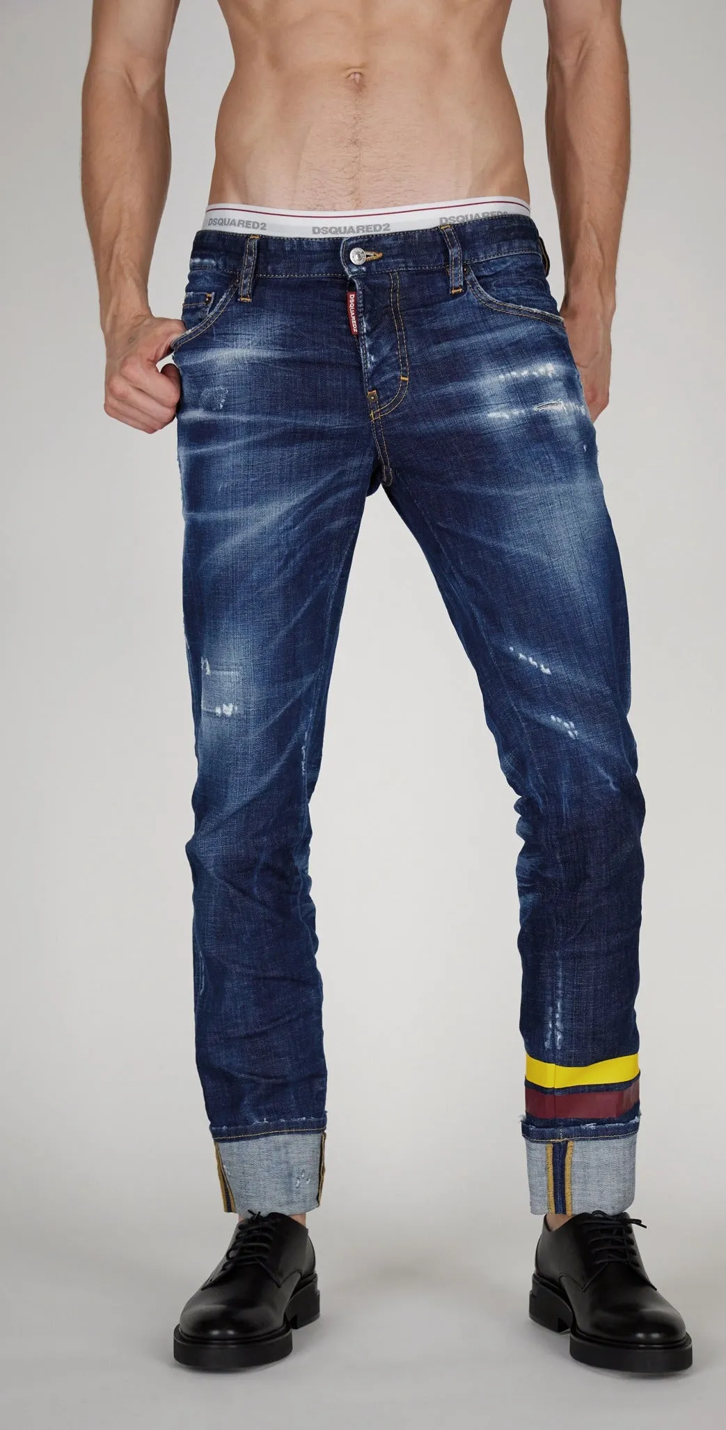 Dsquared2 Distressed Turn-Up Hem Jeans