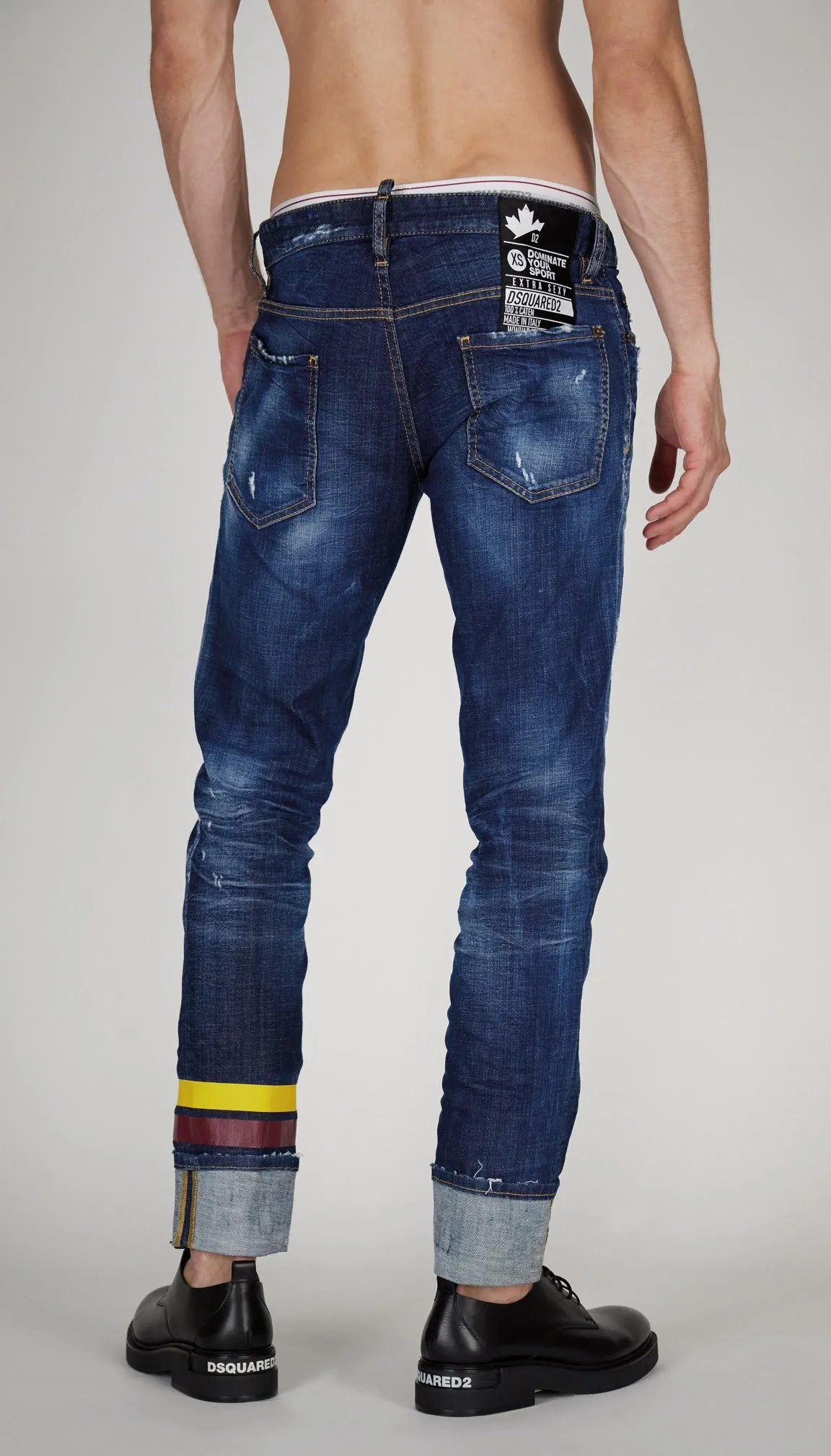Dsquared2 Distressed Turn-Up Hem Jeans