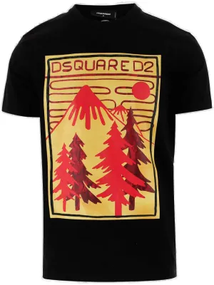 Dsquared2 Graphic Printed Crewneck T-Shirt
