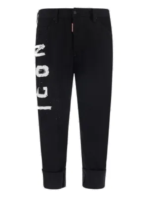 Dsquared2 Icon Logo Print Tapered Jeans