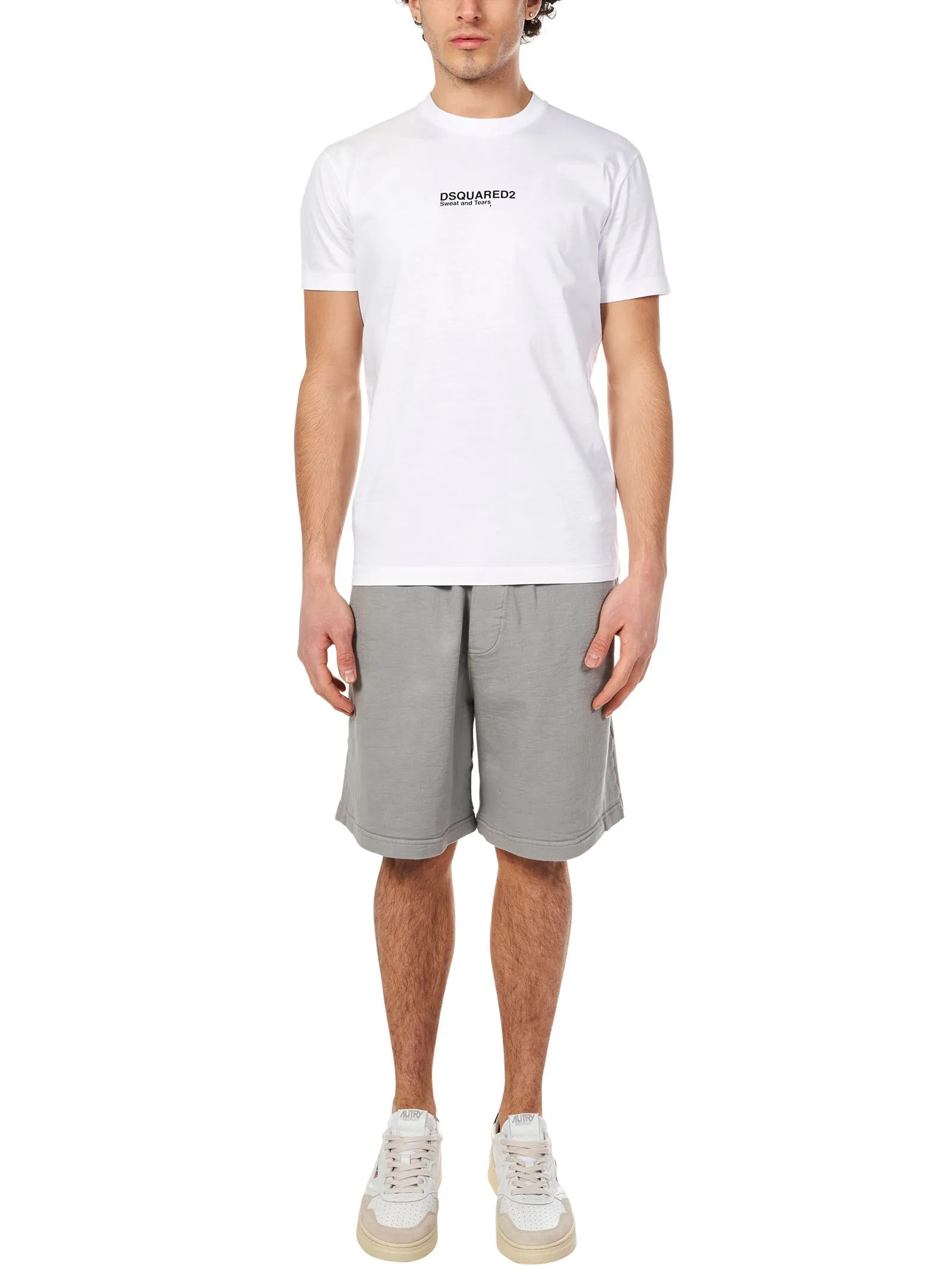 Dsquared2 Logo Embroidered Wide Leg Track Shorts