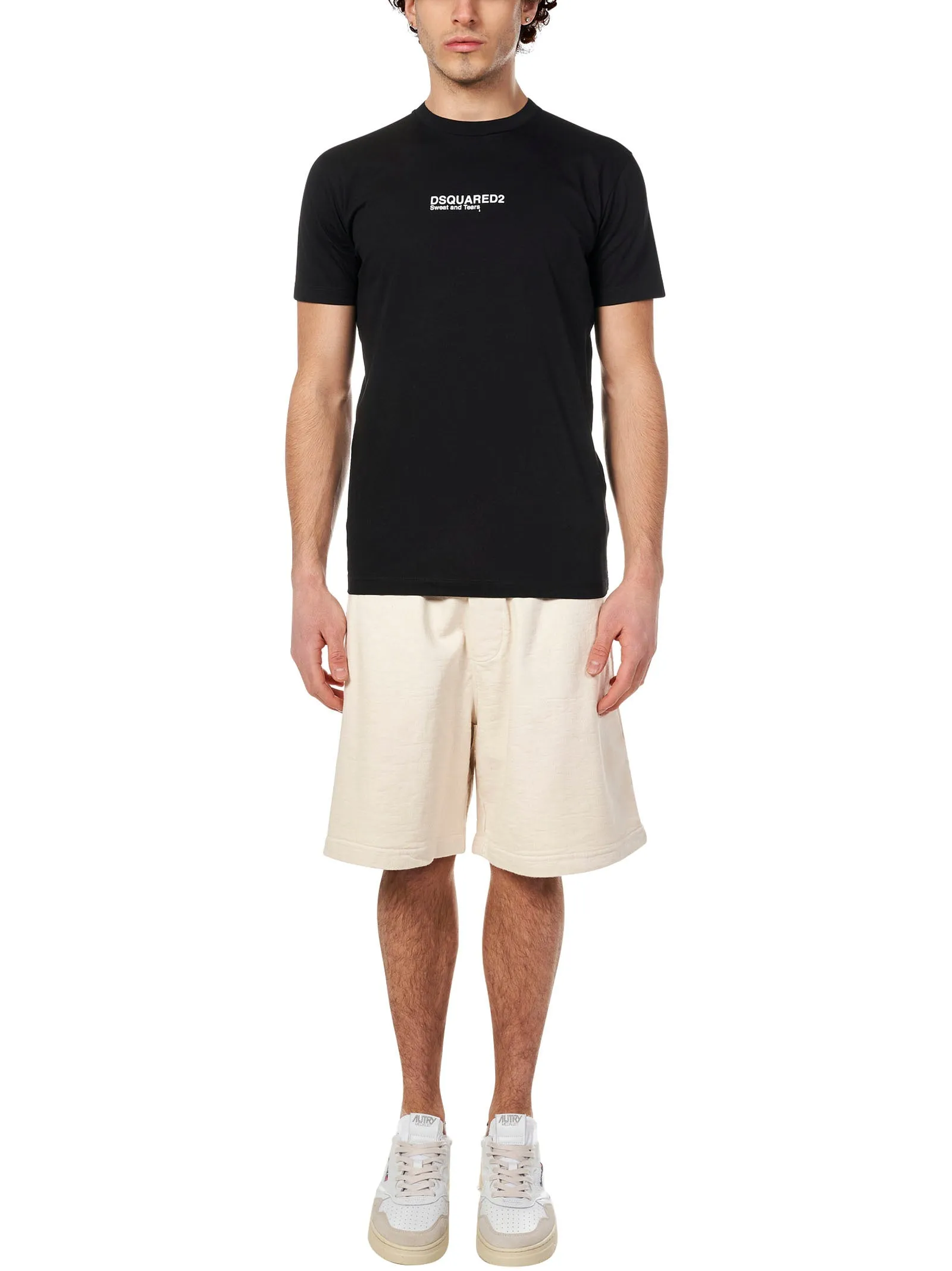 Dsquared2 Logo Embroidered Wide Leg Track Shorts