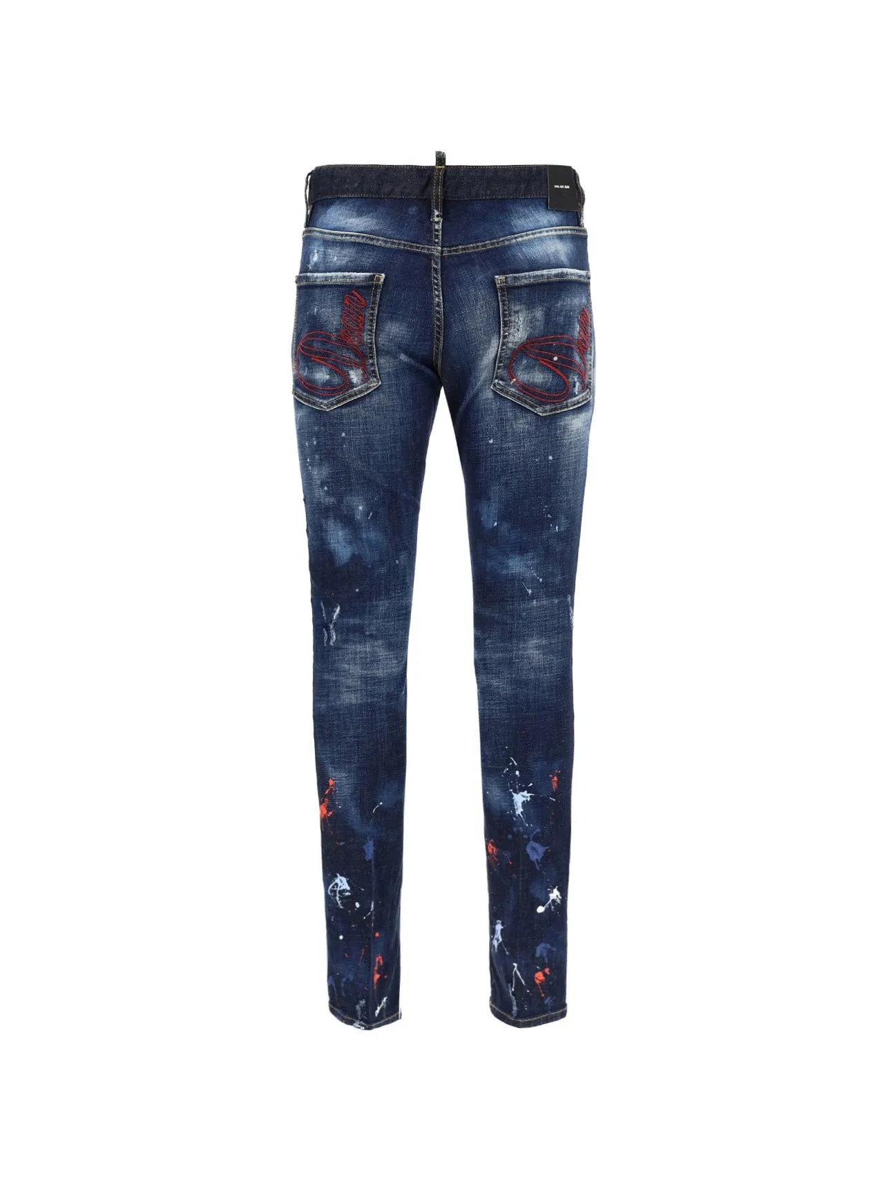 Dsquared2 Logo Patch Stained-Effect Jeans