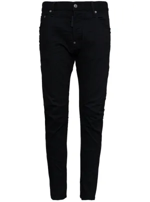 Dsquared2 Logo Patch Straight Leg Jeans