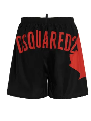 Dsquared2 Logo Print Drawstring Swim Shorts