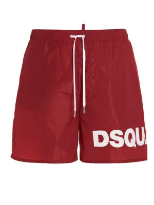 Dsquared2 Logo Print Drawstring Swim Shorts
