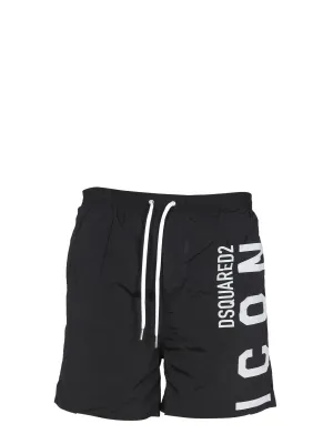 Dsquared2 Logo Print Drawstring Swim Shorts