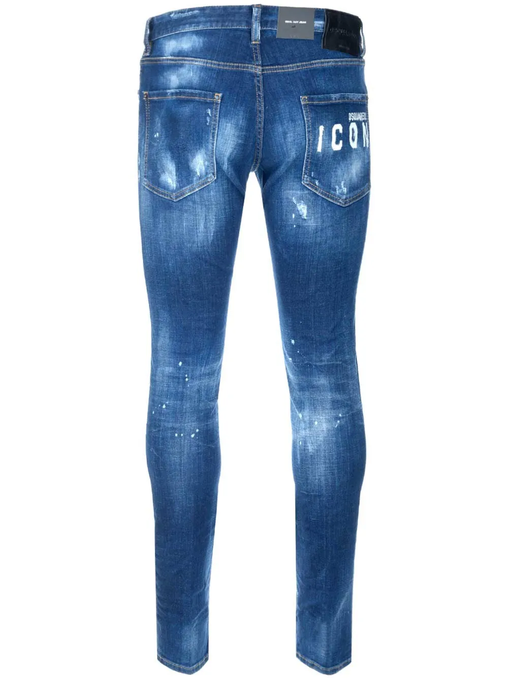 Dsquared2 Logo Printed Distressed Effect Jeans