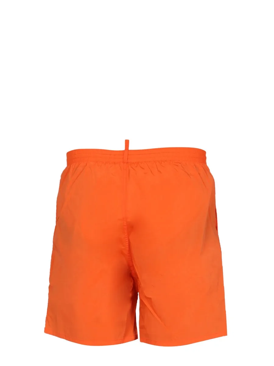 Dsquared2 Logo Printed Straight Leg Swim Shorts