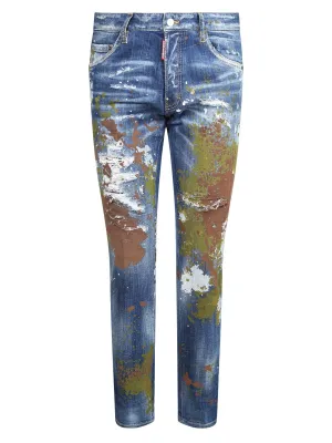 Dsquared2 Splatter Effect Slim-Fit Jeans
