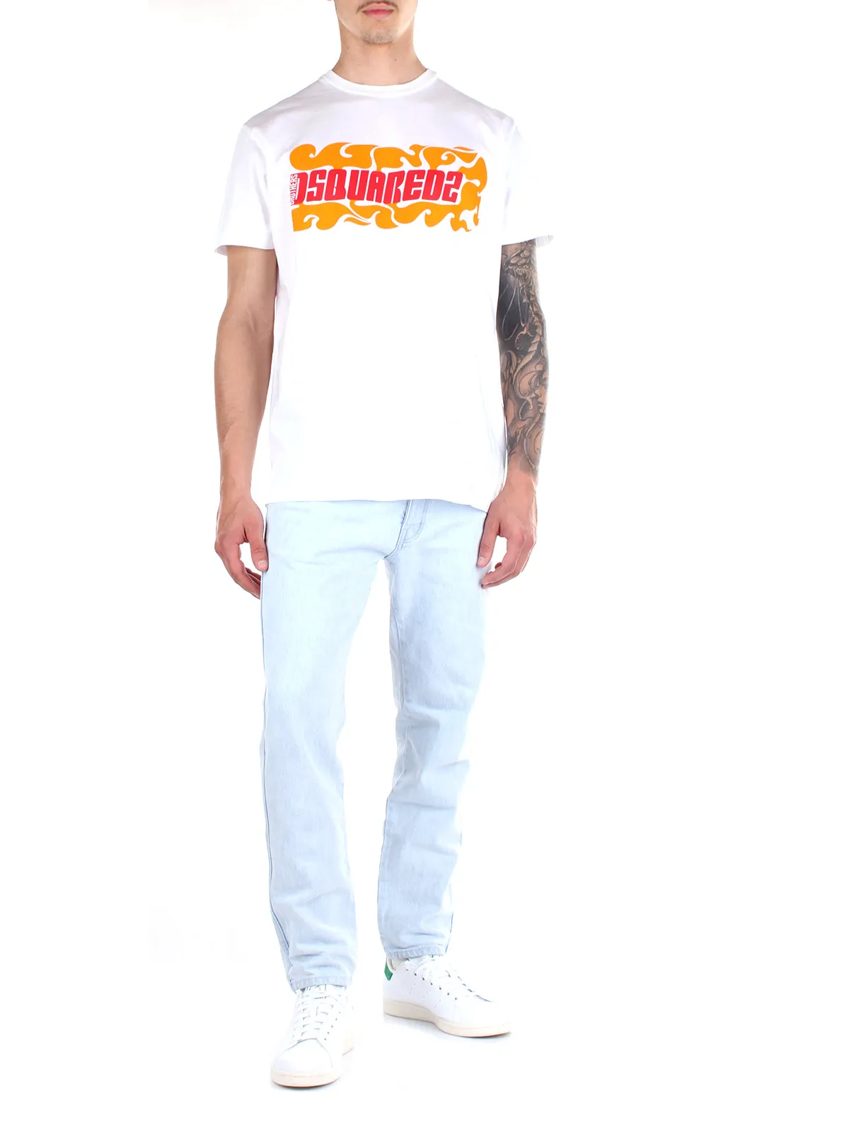 Dsquared2 Wave Logo Print Crewneck T-Shirt