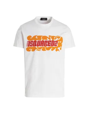 Dsquared2 Wave Logo Print Crewneck T-Shirt