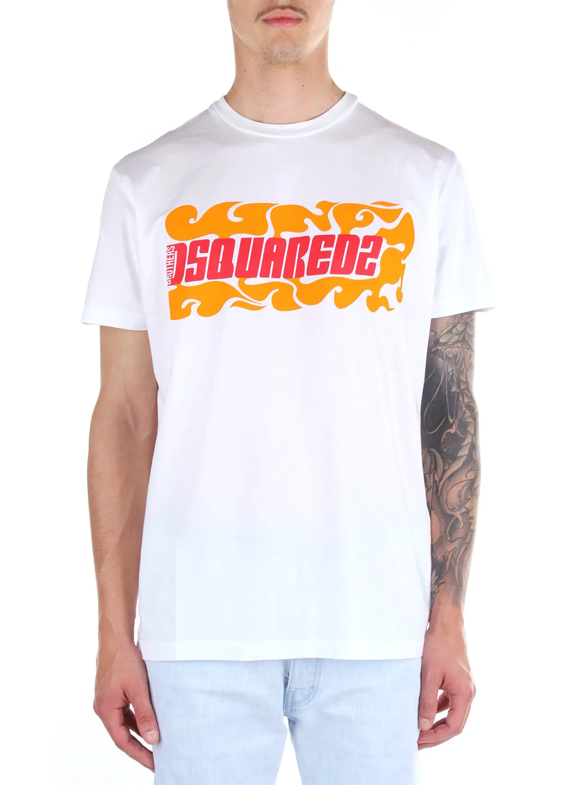Dsquared2 Wave Logo Print Crewneck T-Shirt