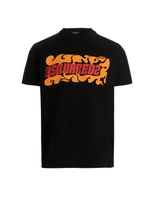 Dsquared2 Wave Logo Print Crewneck T-Shirt