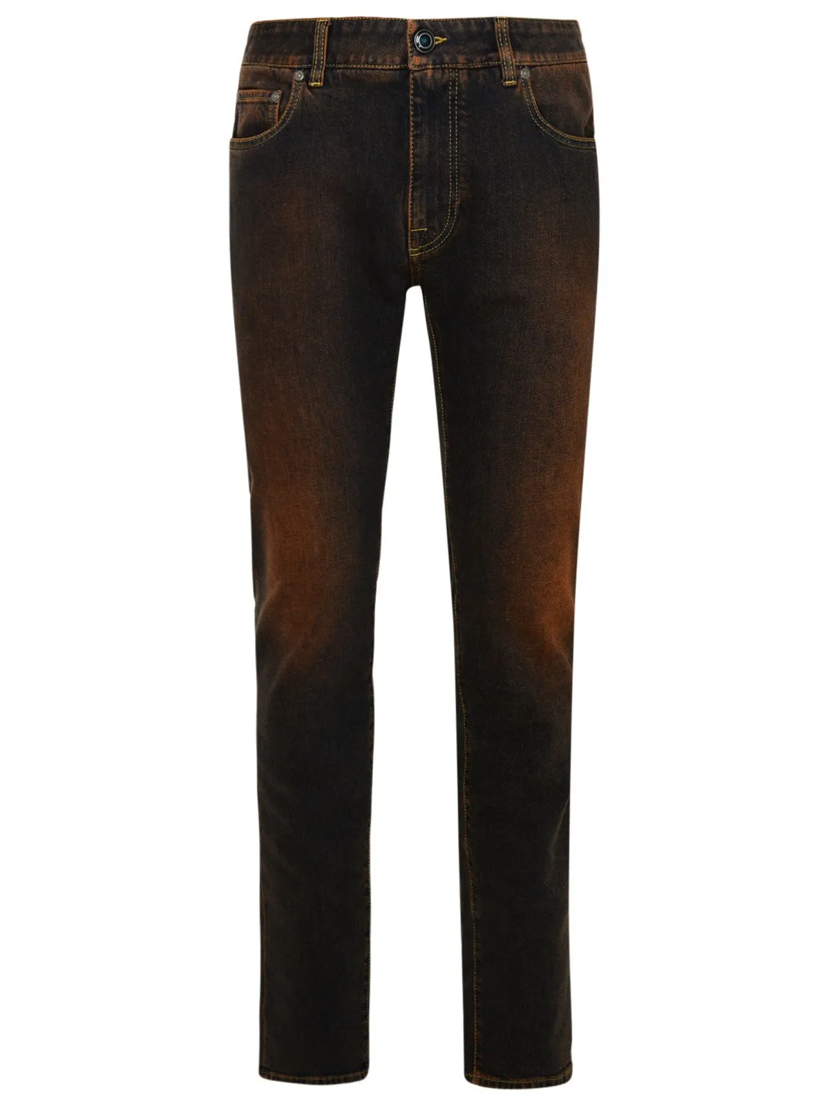 Etro Faded Logo Patch Jeans