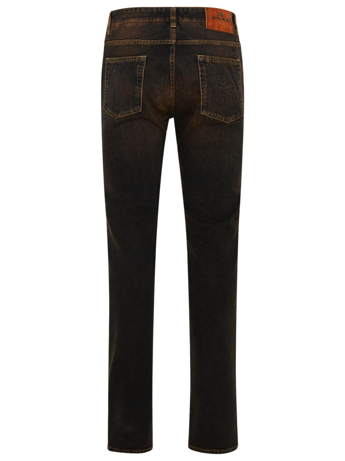 Etro Faded Logo Patch Jeans