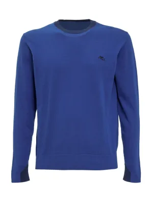 Etro Logo Embroidered Fine Knit Sweater