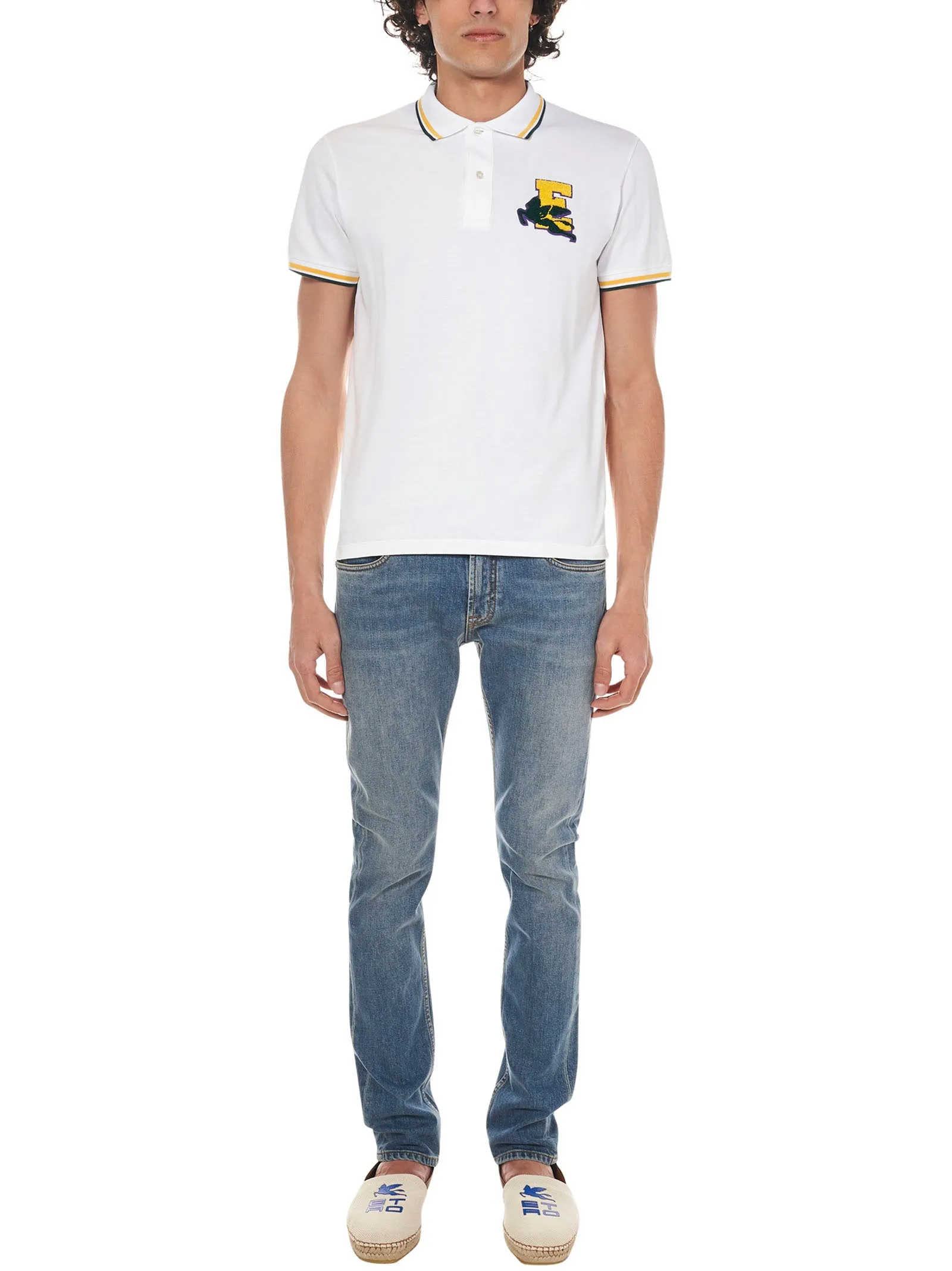 Etro Logo Patch Short-Sleeved Polo Shirt