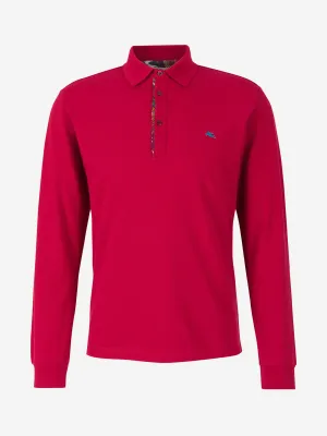Etro Long Sleeve Logo Embroidered Polo Shirt