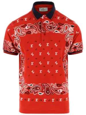 Etro Short-Sleeve Pattern Printed Polo Shirt