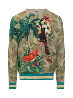 Etro Tropical Print Crewneck Sweater