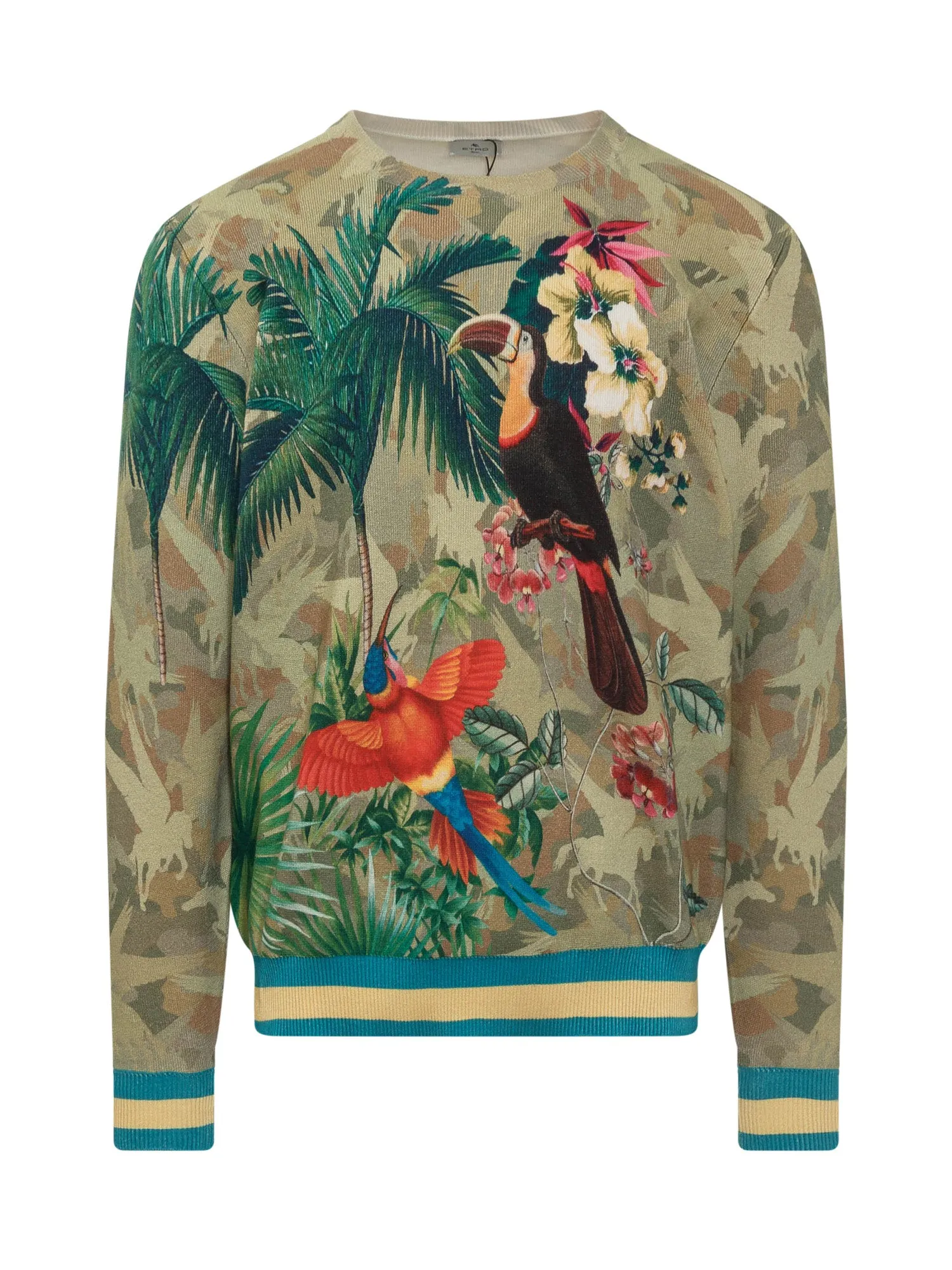 Etro Tropical Print Crewneck Sweater