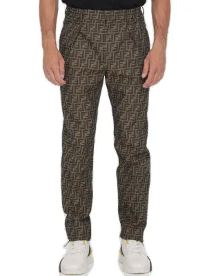 Fendi All-Over Monogram Pleated Pants