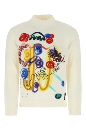 Fendi X Noel Fielding Abstract Print Knitted Pullover
