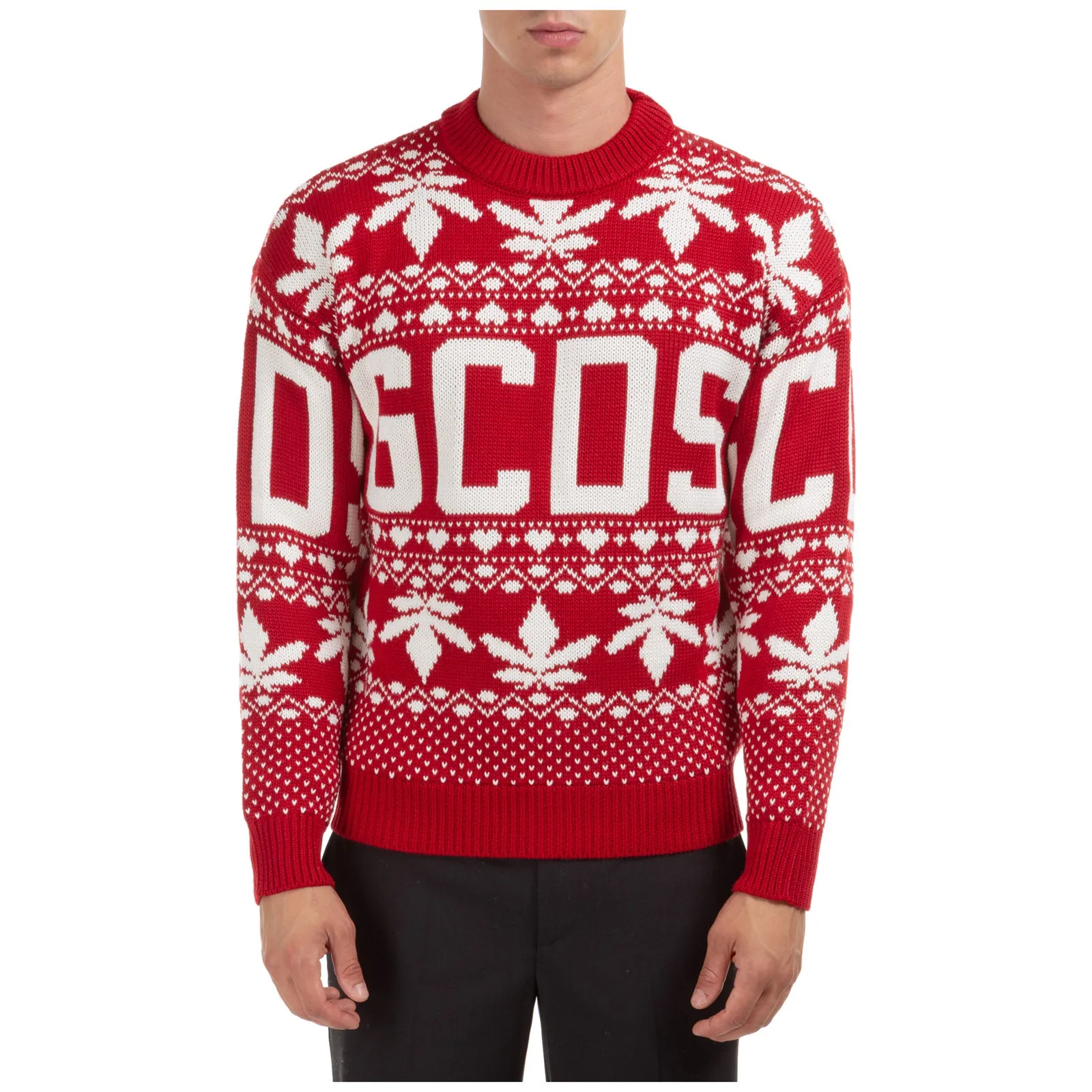 GCDS Christmas Logo Intarsia Crewneck Sweater