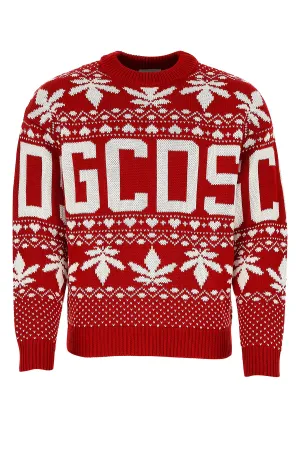 GCDS Christmas Logo Intarsia Crewneck Sweater